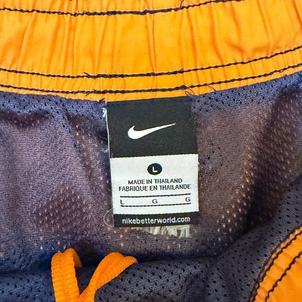 2010s Nike Gray & Yellow Swim Trunk Shorts Men's Size Large